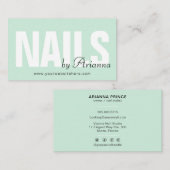 Nail Salon | Nail Tech | Nail Stylist Mint Green Visitekaartje (Voorkant / Achterkant)