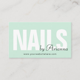Nail Salon   Nail Tech   Nail Stylist Mint Green Visitekaartje