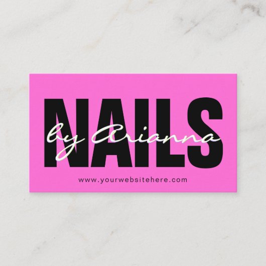 Nail Salon | Nail Tech | Nail Stylist Vrouw Hand Visitekaartje (Voorkant)