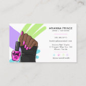 Nail Salon | Nail Tech | Nail Stylist Vrouw Hand Visitekaartje (Achterkant)