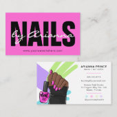 Nail Salon | Nail Tech | Nail Stylist Vrouw Hand Visitekaartje (Voorkant / Achterkant)