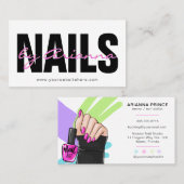 Nail Salon | Nail Tech | Nail Stylist Vrouw Hand Visitekaartje (Voorkant / Achterkant)