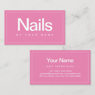 Nail Salon Nail-technicus Plain Minimal Business Visitekaartje