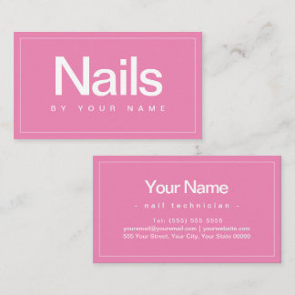 Nail Salon Nail-technicus Plain Minimal Business Visitekaartje
