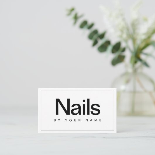 Nail Salon Nail-technicus Plain Minimal Visitekaartje (Staand voorkant)