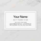 Nail Salon Nail-technicus Plain Minimal Visitekaartje (Achterkant)