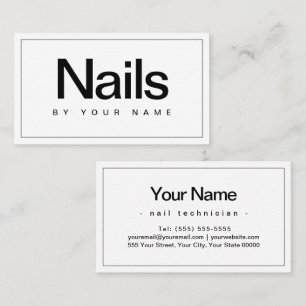 Nail Salon Nail-technicus Plain Minimal Visitekaartje