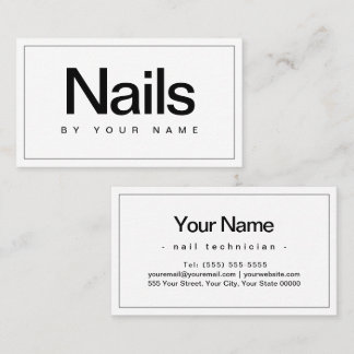 Nail Salon Nail-technicus Plain Minimal Visitekaartje