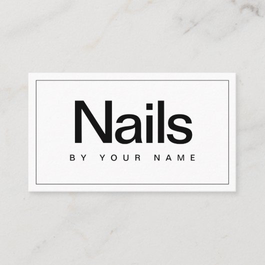 Nail Salon Nail-technicus Plain Minimal Visitekaartje (Voorkant)