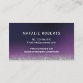 Nail Salon Paarse Luxury Diamond Typografie Visitekaartje (Achterkant)
