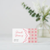 Nail Salon Pink Black Patroon bewerkbaar Visitekaartje (Staand voorkant)