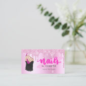 Nail Salon Pink Diamond Driving Glitter nagels Tec Visitekaartje (Staand voorkant)