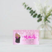 Nail Salon Pink Diamond Driving Glitter nagels Tec Visitekaartje (Staand voorkant)