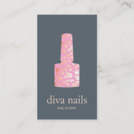 Nail Salon Pink en Gold Nail Poolse Logo Visitekaartje