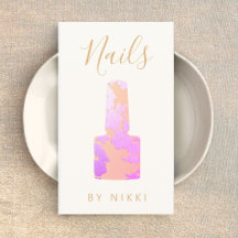 Nail Salon Pink Glitter Manicurist Square Business