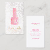 Nail Salon Pink Gold Poolse bottelaar Visitekaartje (Voorkant / Achterkant)