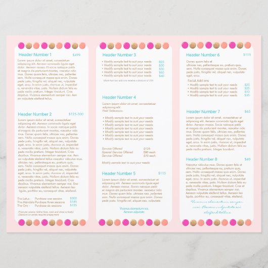 Nail Salon Pink Poolse drievoudig brochure (Achterkant)