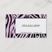 Nail Salon Pink Zebra Print Monogram Visitekaartje (Achterkant)