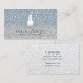 Nail Salon Poland Makeup Artist Dusty Blue Glitter Visitekaartje (Voorkant / Achterkant)