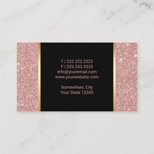 Nail Salon Poland Makeup Artist Roos Gold Glitter Visitekaartje (Achterkant)