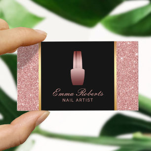 Nail Salon Poland Makeup Artist Roos Gold Glitter Visitekaartje