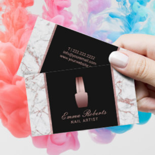 Nail Salon Poland Makeup Artist Roos Gold Marble Visitekaartje