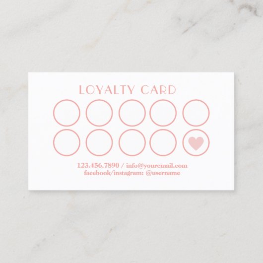 Nail Salon Polish Bottle Sketch blush Pink Klantenkaartje (Achterkant)