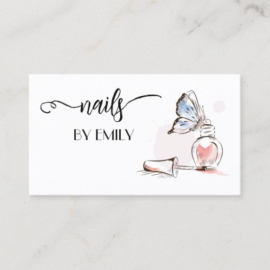 Nail Salon Polish Bottle Sketch blush Pink Klantenkaartje (Voorkant)