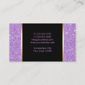 Nail Salon Pools Makeup Artiest Paars Glitter Visitekaartje (Achterkant)