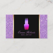 Nail Salon Pools Makeup Artiest Paars Glitter Visitekaartje (Voorkant)