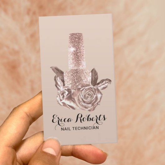 Nail Salon Pools Roos Gold Floral Visitekaartje