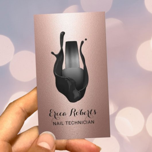 Nail Salon Pools Roos Gold Metallic Manicurist Visitekaartje