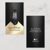 Nail Salon Pools zwart-gouden handschrijver Visitekaartje (Voorkant / Achterkant)