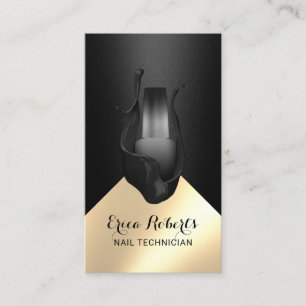 Nail Salon Pools zwart-gouden handschrijver Visitekaartje