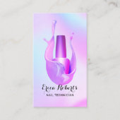 Nail Salon Poolse bottelaar Pastel Paars Splash Visitekaartje (Voorkant)