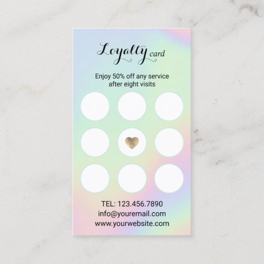 Nail Salon Poolse bottelaar Unicorn Splash Klantenkaartje (Achterkant)