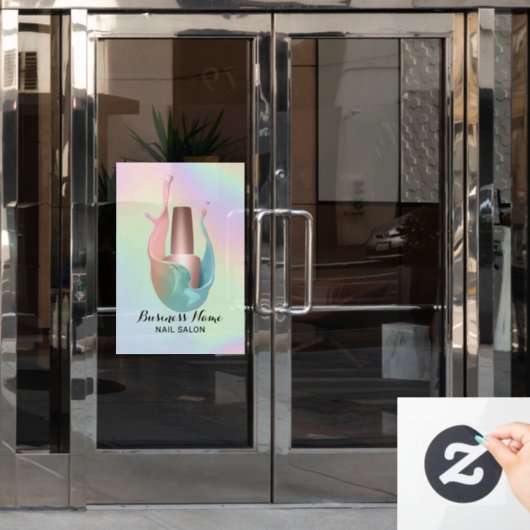 Nail Salon Poolse bottelaar Unicorn Splash Raamsticker (Kantoordeur)