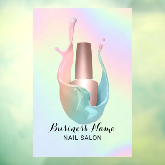 Nail Salon Poolse bottelaar Unicorn Splash Raamsticker (Vel 3)