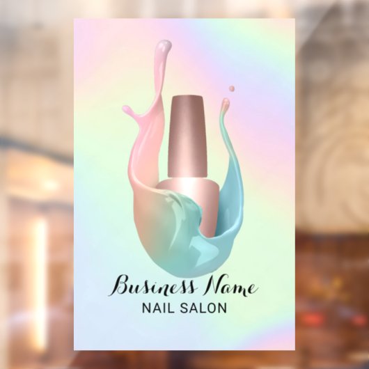 Nail Salon Poolse bottelaar Unicorn Splash Raamsticker (Vel 2)