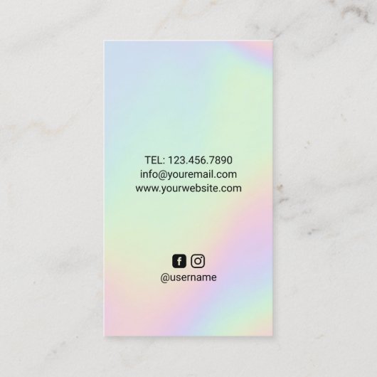 Nail Salon Poolse bottelaar Unicorn Splash Visitekaartje (Achterkant)