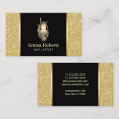Nail Salon Poolse fles Modern Gold Glitter Visitekaartje (Voorkant / Achterkant)