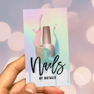 Nail Salon Poolse flessenpasta regenboogschijven Visitekaartje
