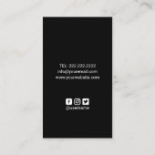 Nail Salon Poolse Manicurist Black Floral Visitekaartje (Achterkant)