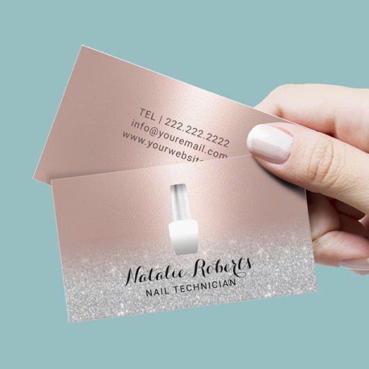 Nail Salon Poolse Manicurist Blush Roos Gold Visitekaartje