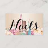Nail Salon Poolse Manicurist Elegant Floral Visitekaartje (Voorkant)