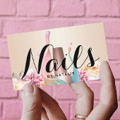 Nail Salon Poolse Manicurist Elegant Floral Visitekaartje