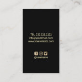 Nail Salon Poolse Manicurist Modern Black & Gold Visitekaartje (Achterkant)