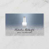 Nail Salon Poolse Manicurist Modern Dusty Blue Visitekaartje (Voorkant)