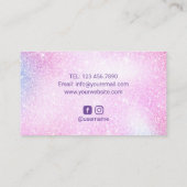 Nail Salon Poolse Manicurist Modern Pastel Glitter Visitekaartje (Achterkant)