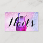 Nail Salon Poolse Manicurist Modern Pastel Glitter Visitekaartje (Voorkant)
